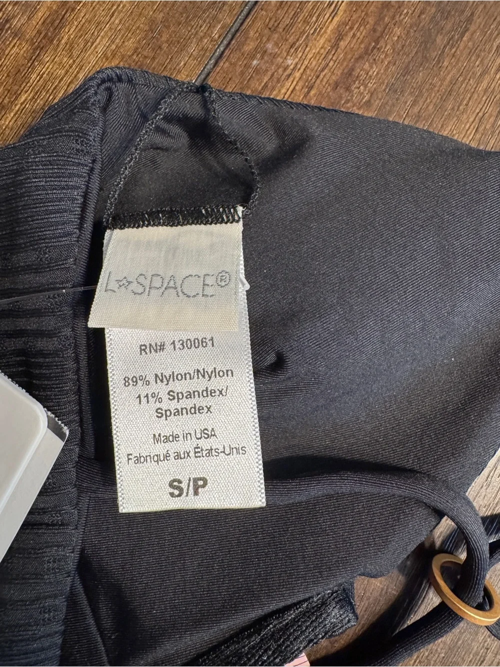 L*SPACE Siren Ribbed Bikini Top Black Size Small NWT Strappy Swim Top